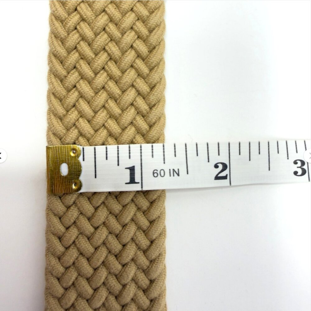 Torino Leather Co Woven Elastic Belt Khaki Brown 54 - Picture 8 of 8